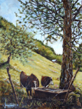 tableaux peintures montagnes alpages vaches chablais abondance abbaye châtel chapelle cours sapins dranse