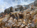 tableaux peintures montagnes alpages vaches chablais abondance abbaye châtel chapelle cours sapins dranse