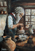 tableau peinture peintures alpes alpage potier poterie savoie abondance tableaux