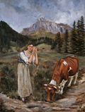 alpage vie montagne alpes vache bergère