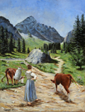 berger bergère alpes alpage vache